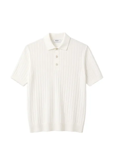MASQ ribbed-knit polo shirt