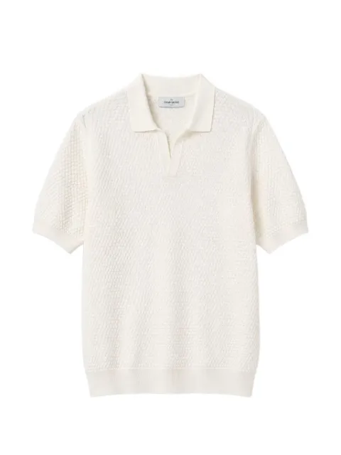 Gran Sasso waffle-knit open-collar polo shirt