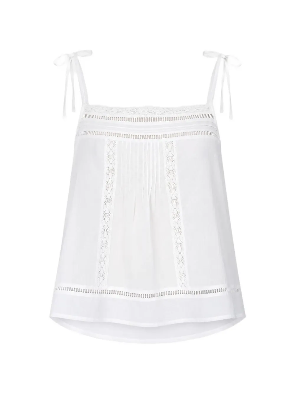 Vanessa Bruno lace-trim tie-strap top - Weiß