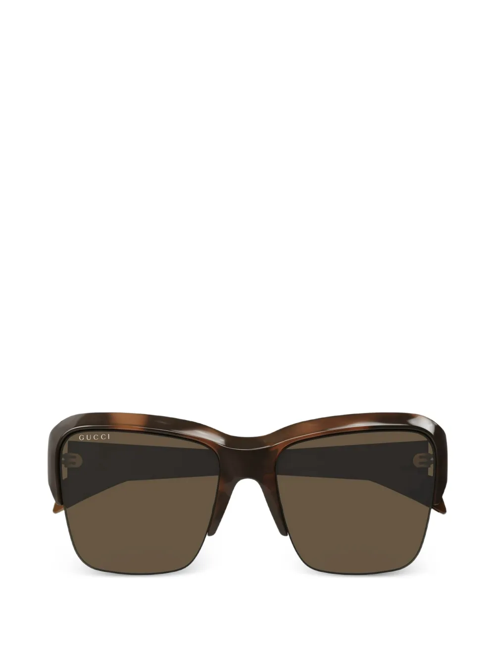 Gucci tortoiseshell-effect square-frame sunglasses - Braun