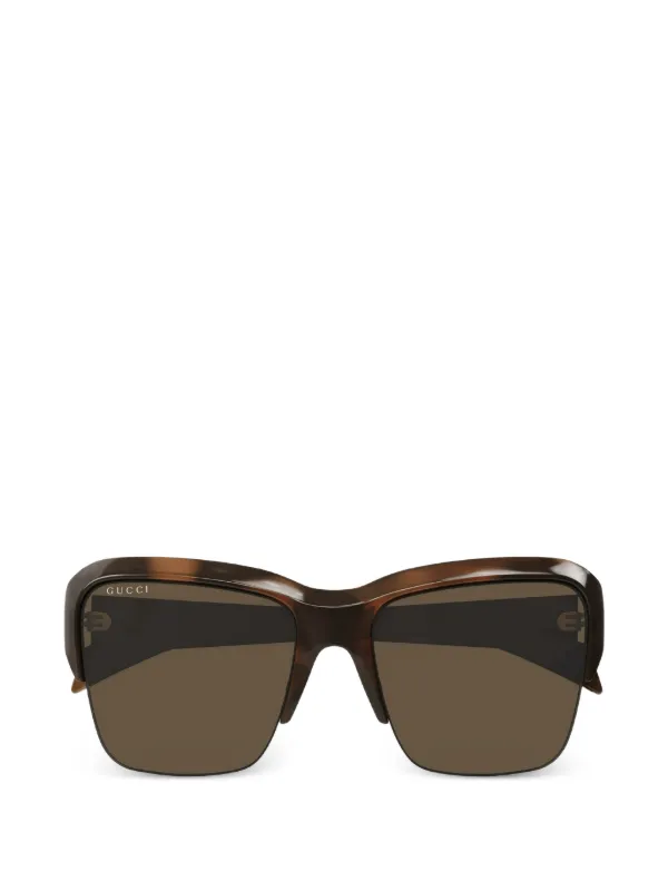 Gucci Tortoiseshell-effect Square-frame Sunglasses in Brown