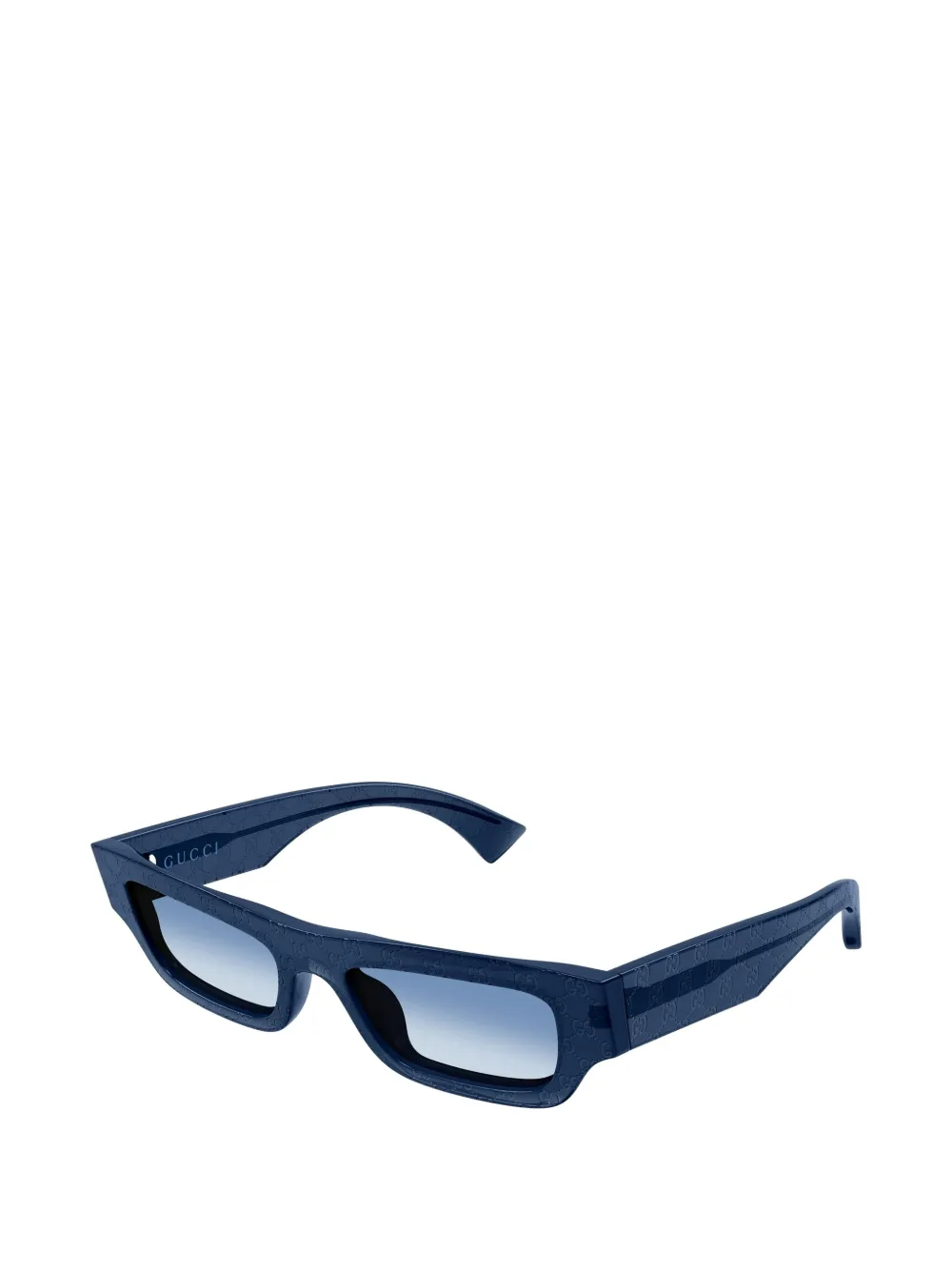 Gucci Eyewear Zonnebril met rechthoekig montuur en GG-monogram Blauw