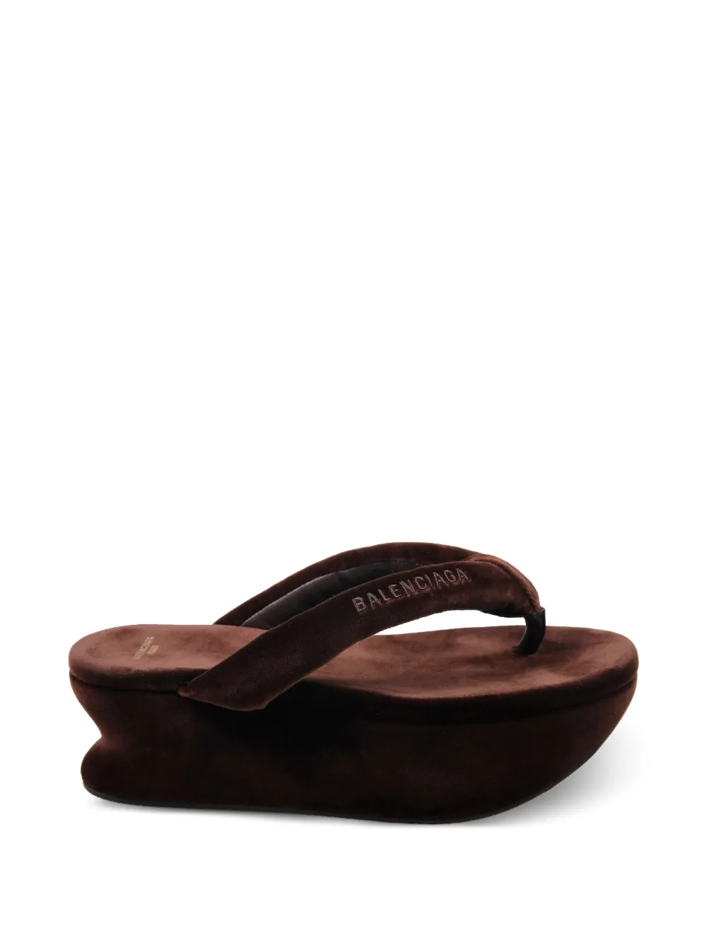 Balenciaga velvet-effect platform sandals - Marrone