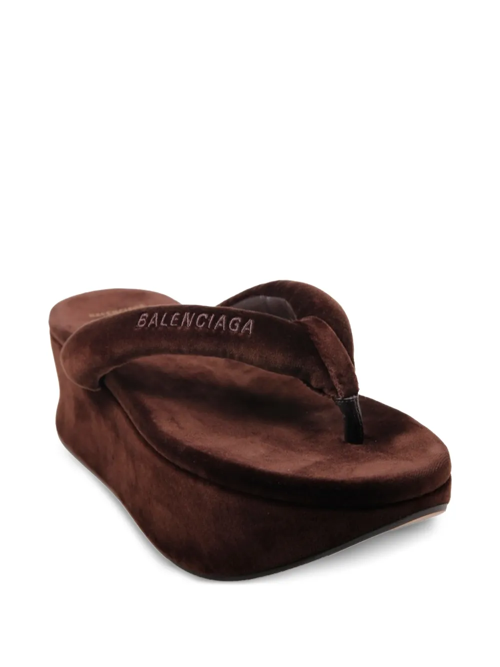 Balenciaga velvet-effect platform sandals Bruin