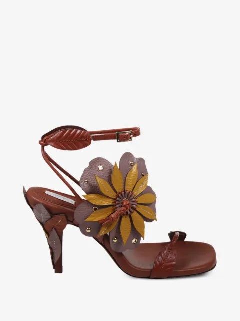 ZIMMERMANN Brightside floral-appliqué leather sandals