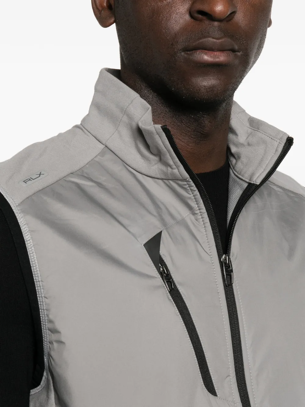 RLX Ralph Lauren Gilet met hoge hals en rits Grijs