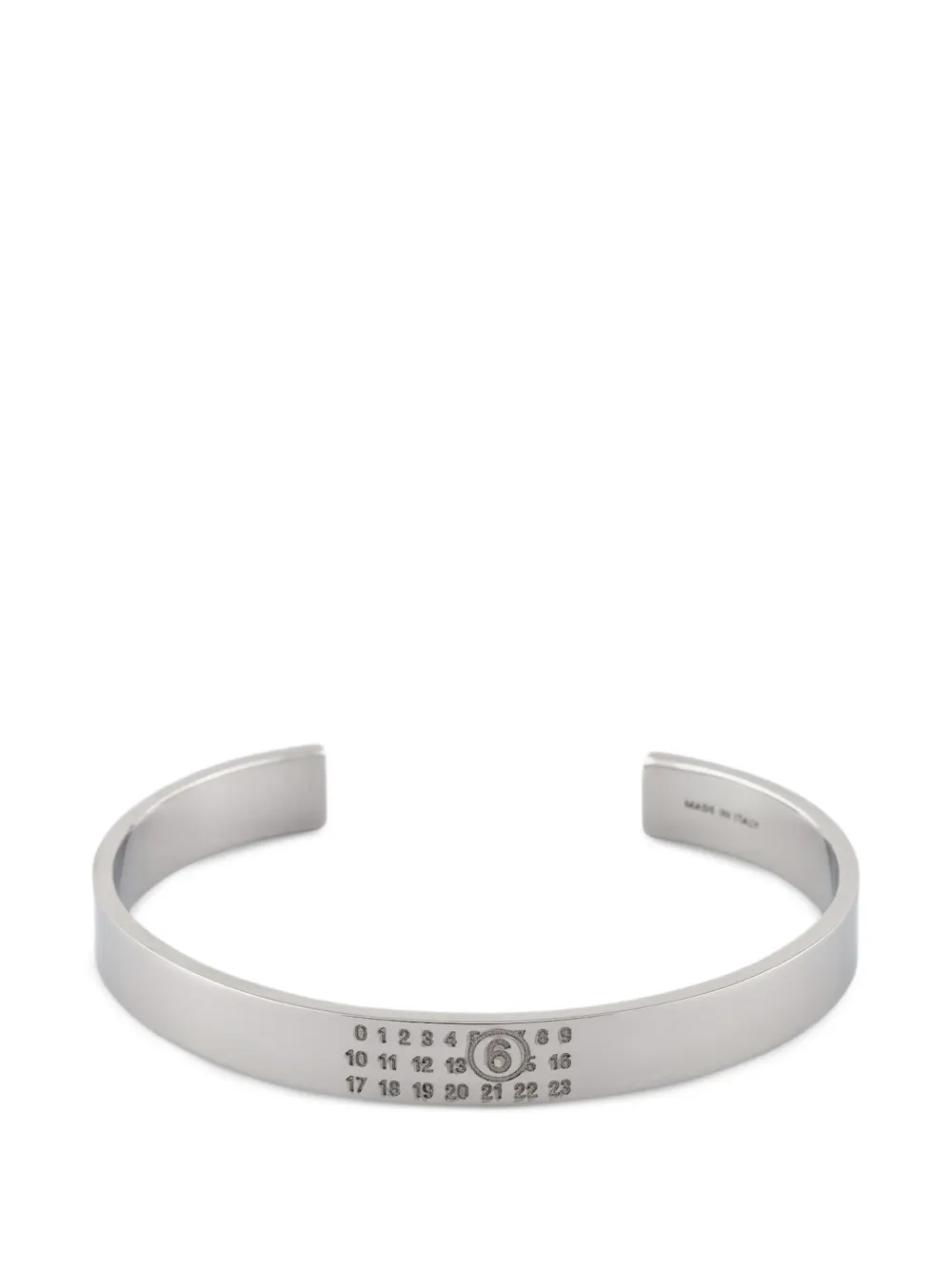 MM6 Maison Margiela Numerical Logo-engraved open-cuff bracelet - Argento