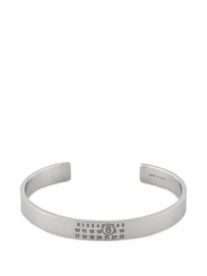 MM6 Maison Margiela Enamel Logo Cuff Bracelet | Silver | FARFETCH KW