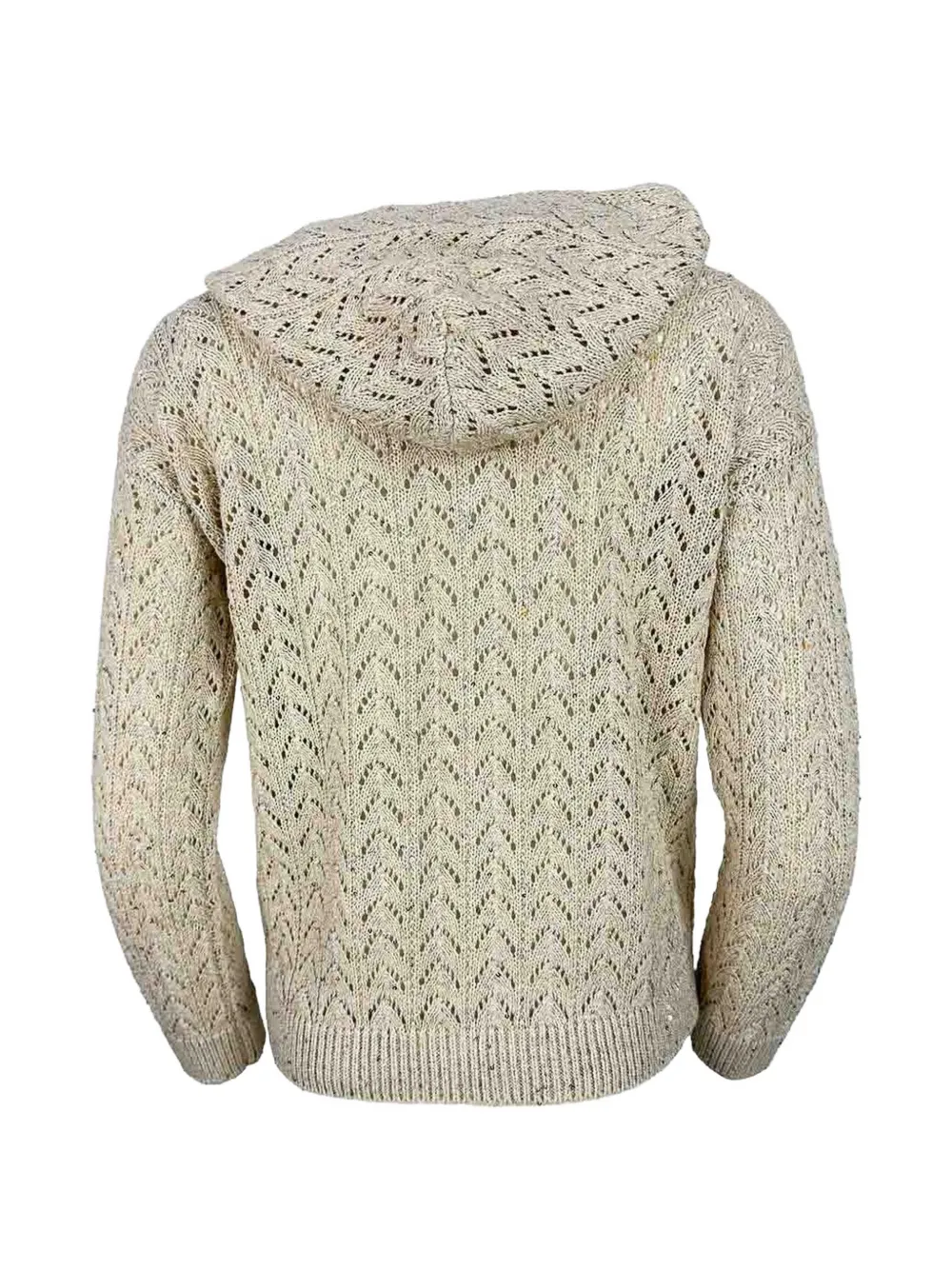 Eleventy Opengebreide hoodie verfraaid met pailletten Beige