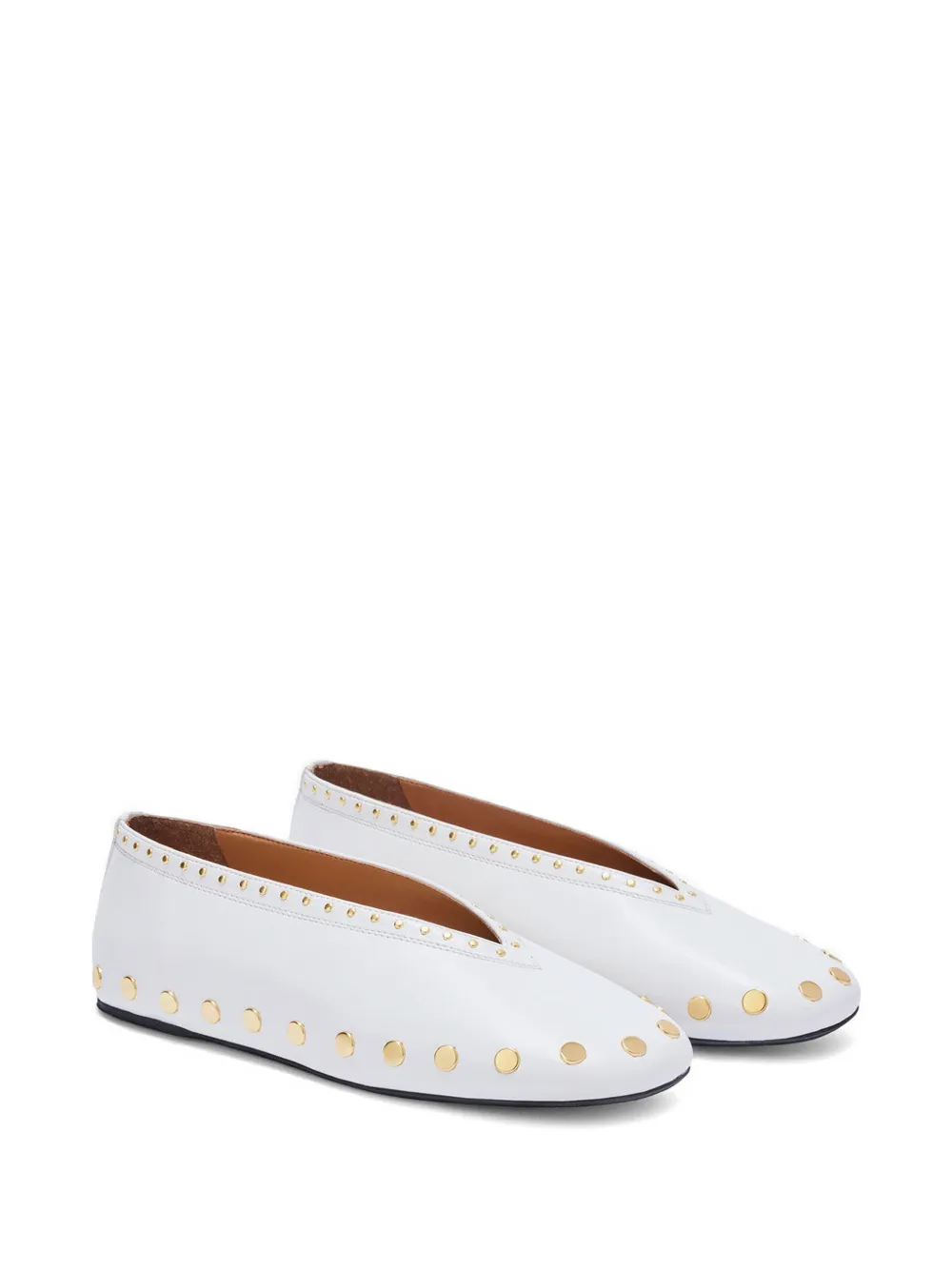 GANNI Jenny embellished ballet flats Wit