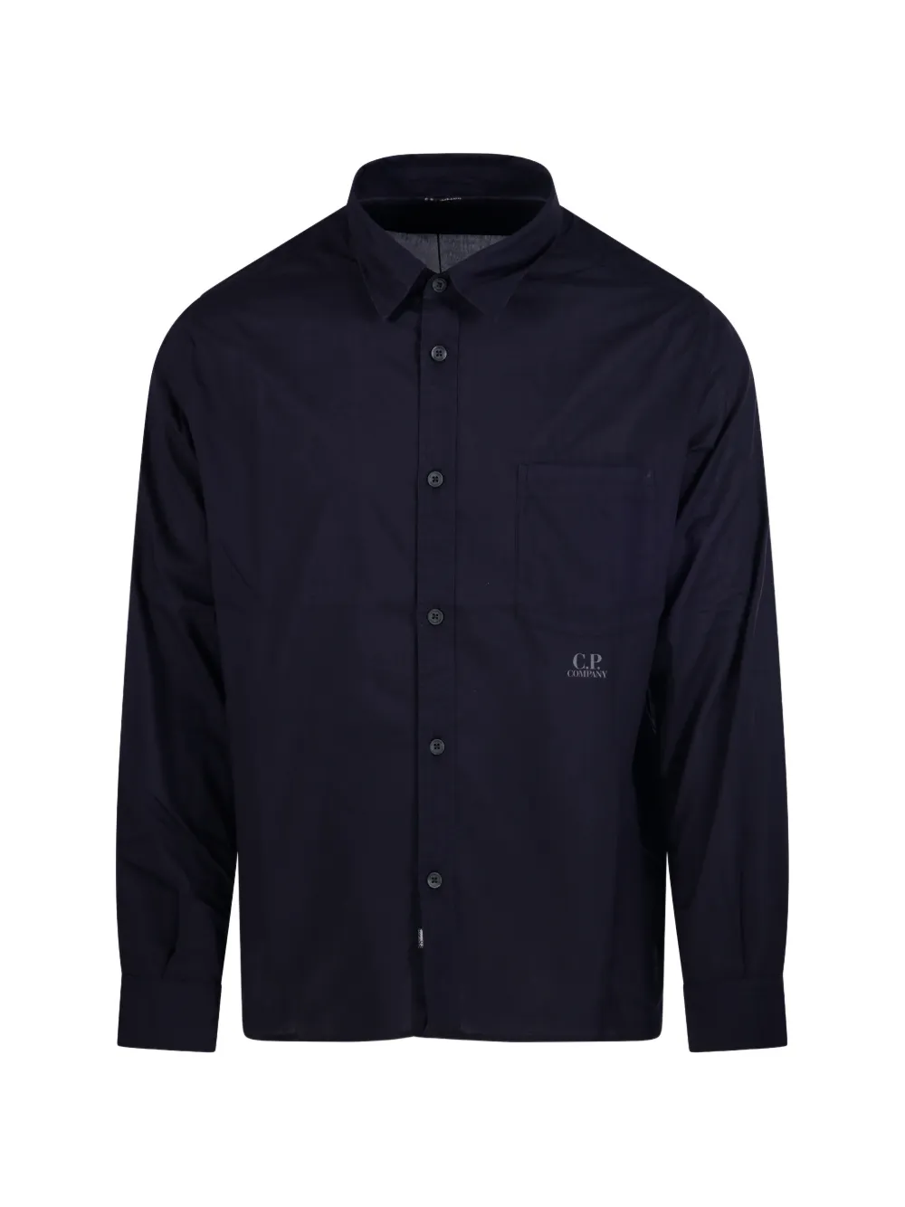 C.P. Company logo-print chest-pocket shirt - Blu