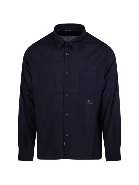 C.P. Company logo-print chest-pocket shirt