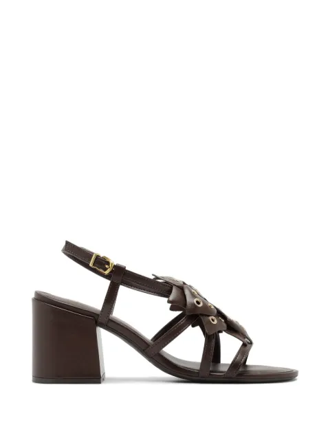 Arezzo eyelet-embellished floral-appliqu  sandals