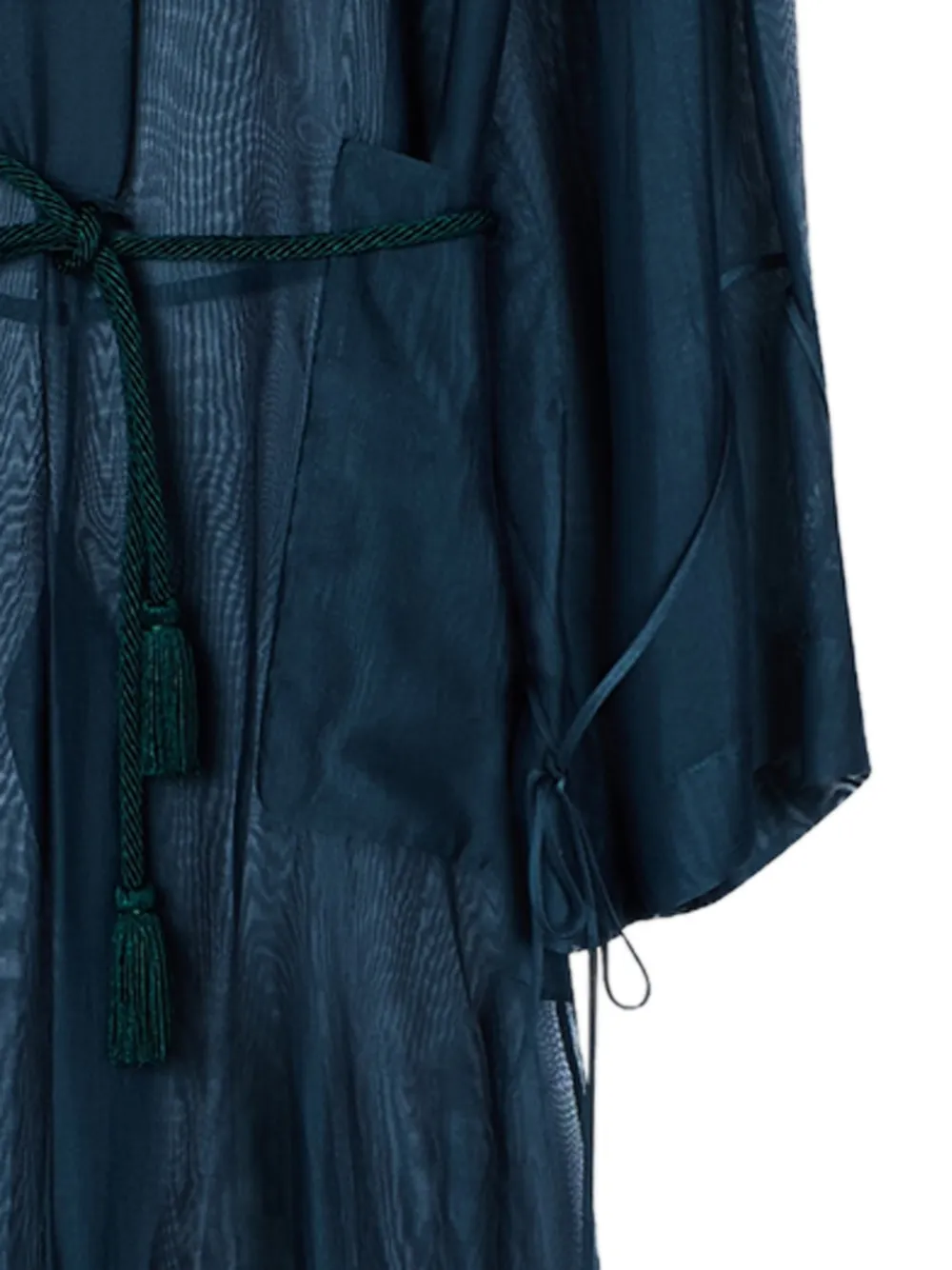 Giorgio Armani Doorzichtige jurk met striksluiting Blauw