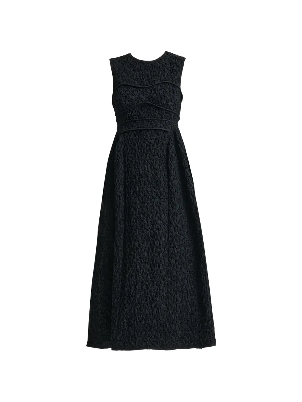 Cecilie Bahnsen DORINA cloqué-effect sleeveless dress - Nero