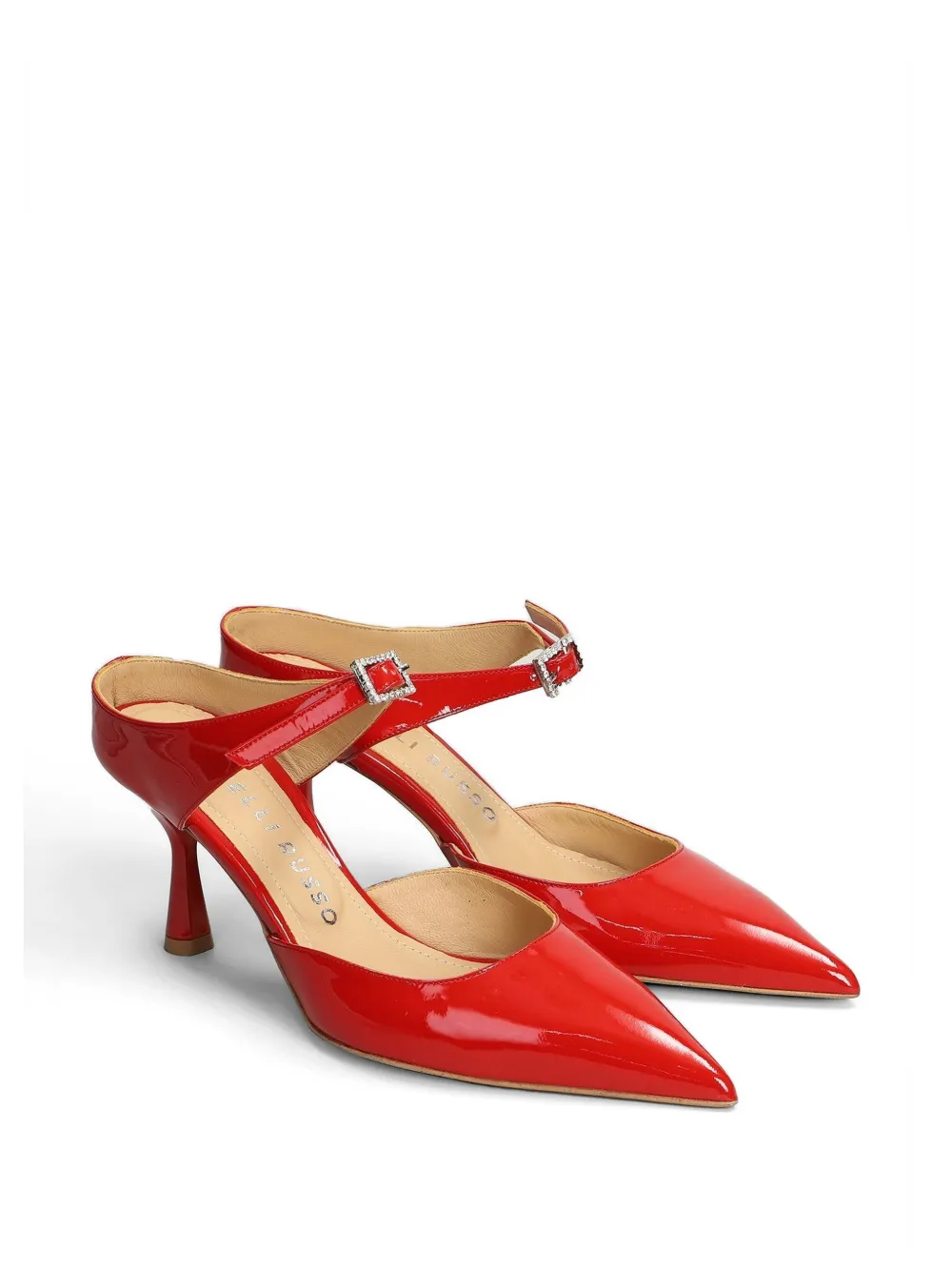 Fratelli Russo Pumps verfraaid met kristallen en gelakte afwerking Rood