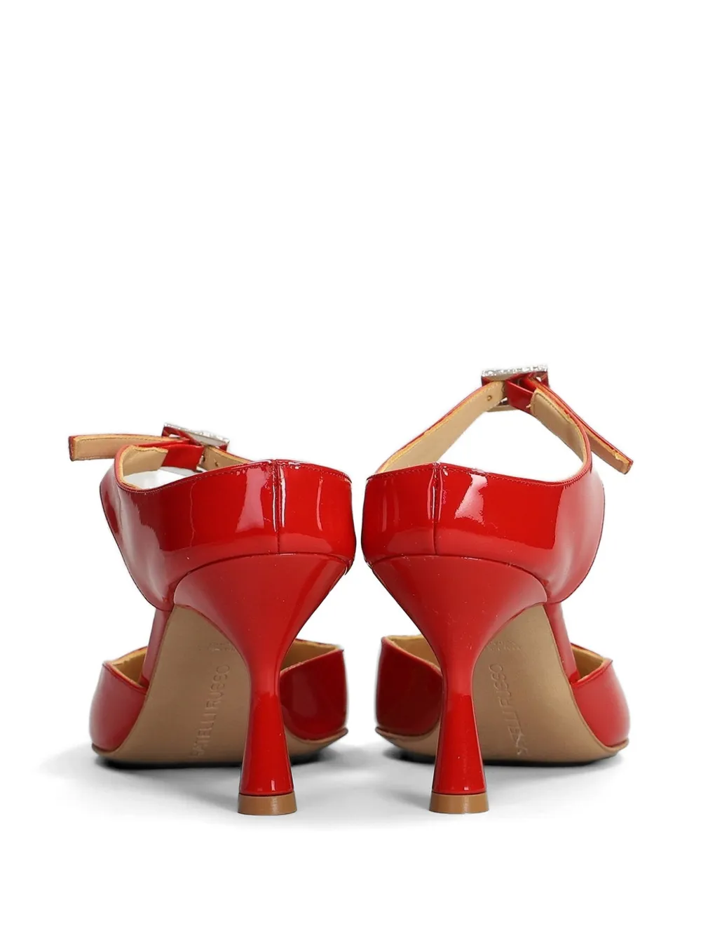 Fratelli Russo Pumps verfraaid met kristallen en gelakte afwerking Rood