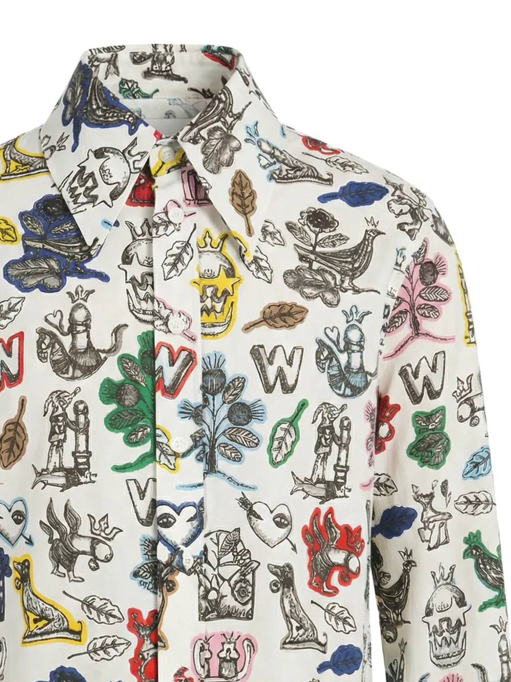 Walter Van Beirendonck W-Shirt overhemd met print Wit