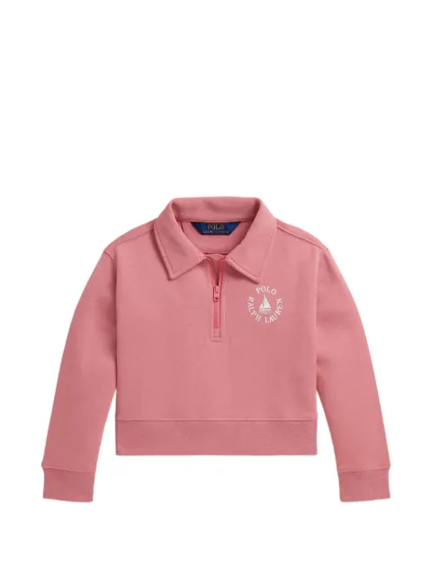 POLO RALPH LAUREN KIDS logo-print quarter-zip polo shirt