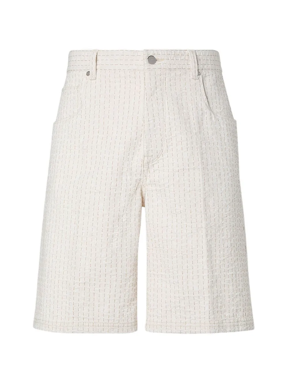 FENDI topstitched logo-patch shorts - Toni neutri