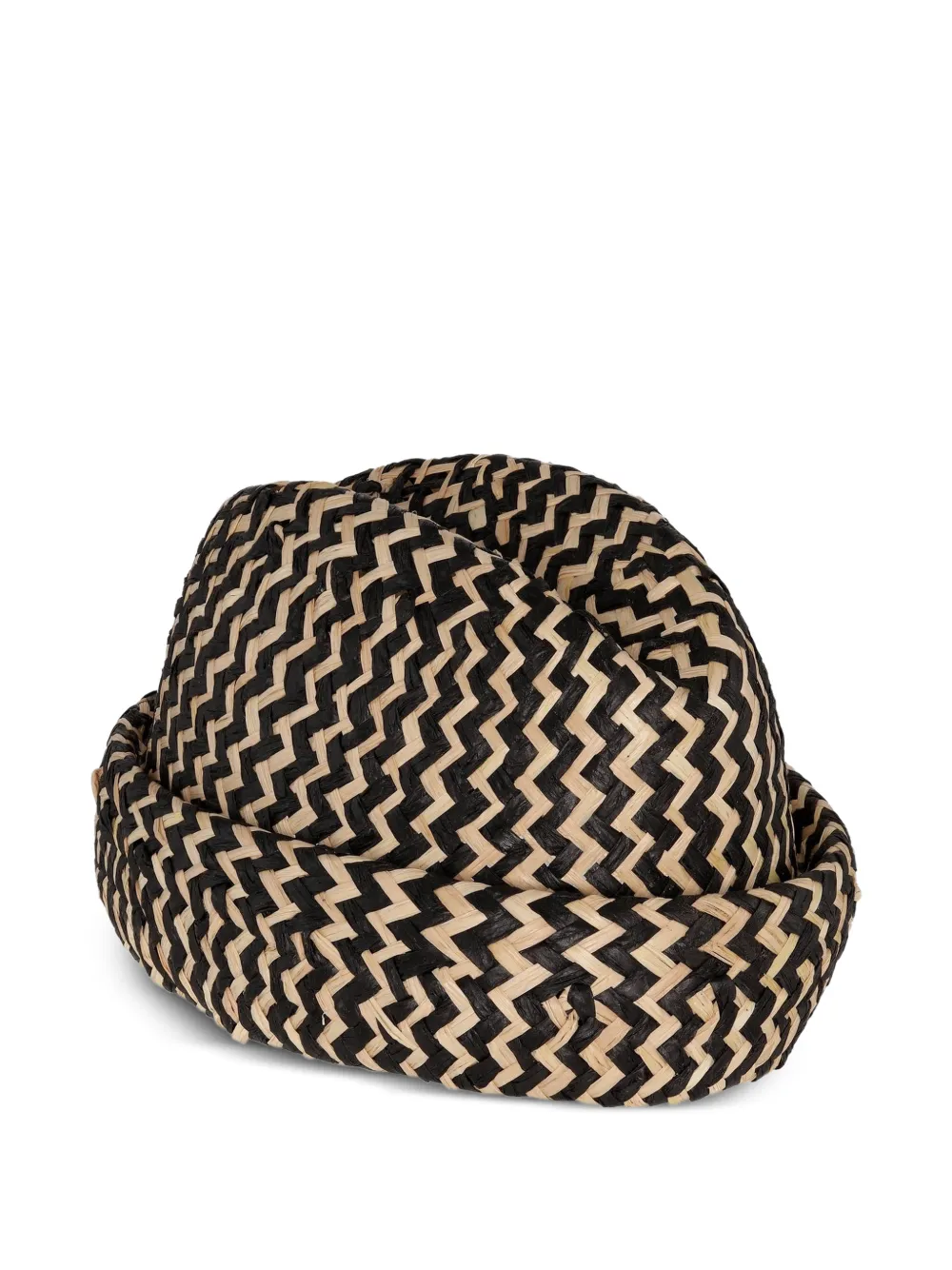 Henrik Vibskov Newspaper zigzag-woven hat - Nero