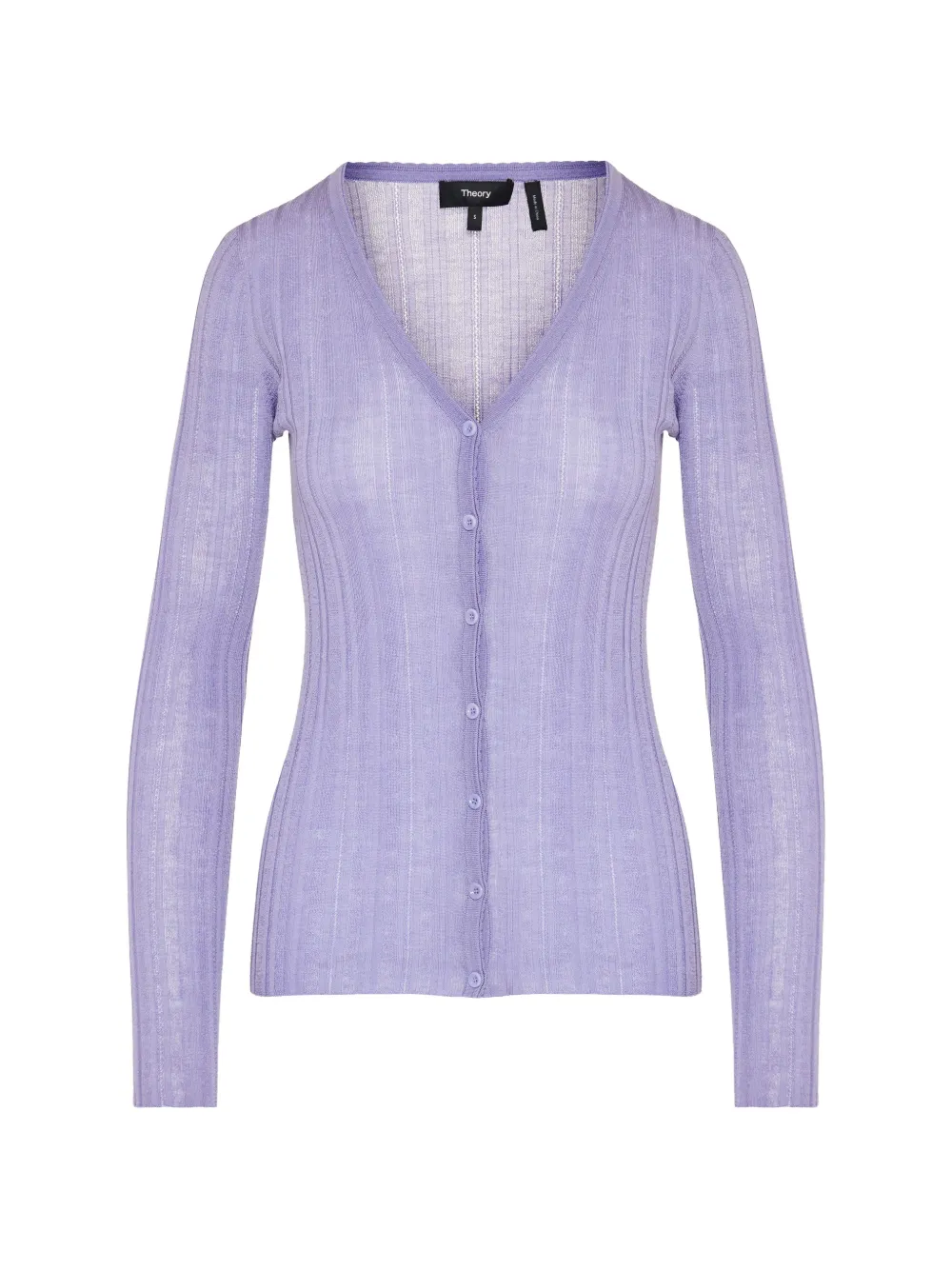Theory ribbed-knit V-neck cardigan - Viola