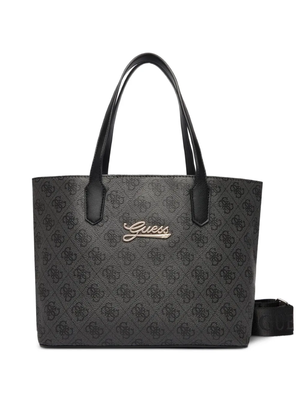 guess kids monogram-pattern tote bag - Nero