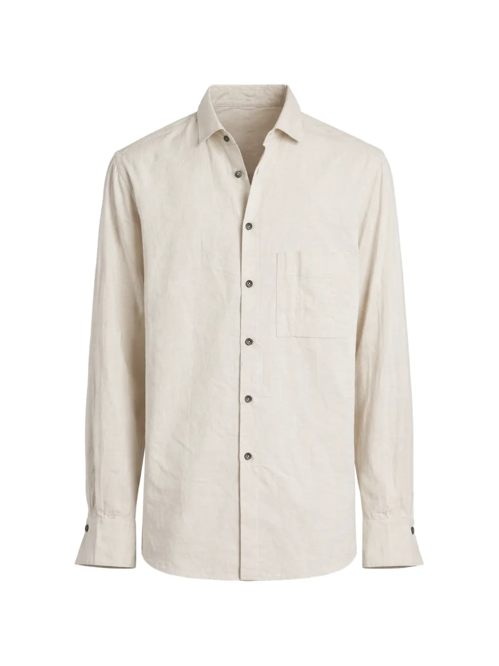 Ziggy Chen chest-pocket button-up shirt - Toni neutri