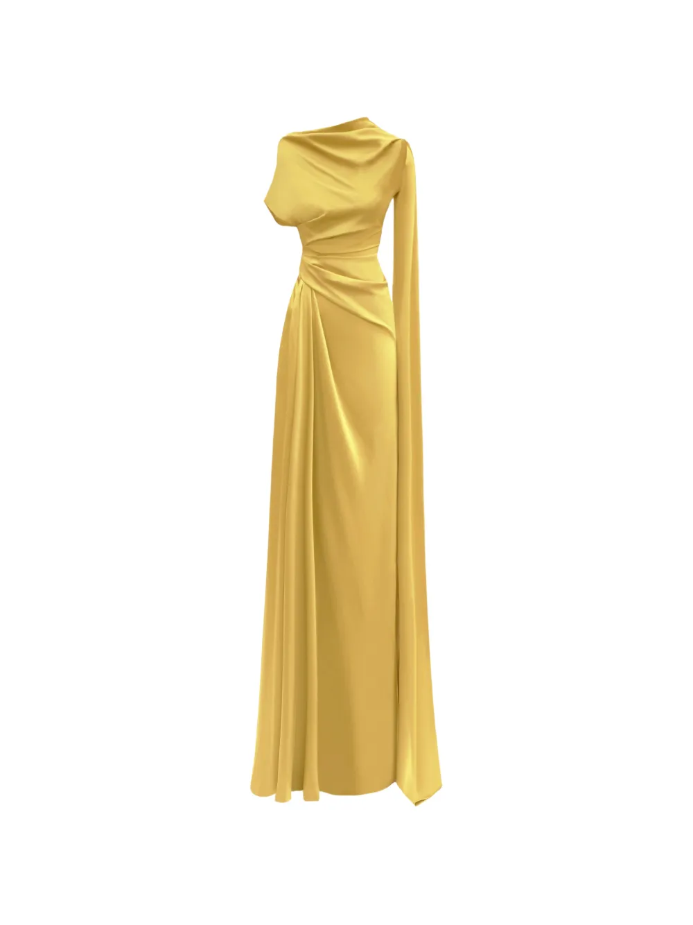 Gemy Maalouf asymmetrical-neckline draped dress - Gelb