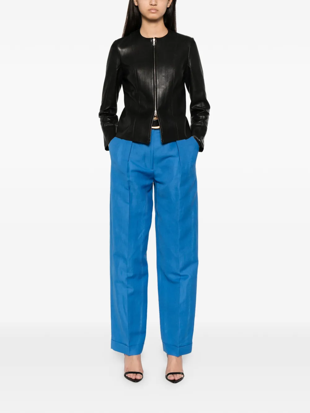 Versace Straight plooibroek Blauw