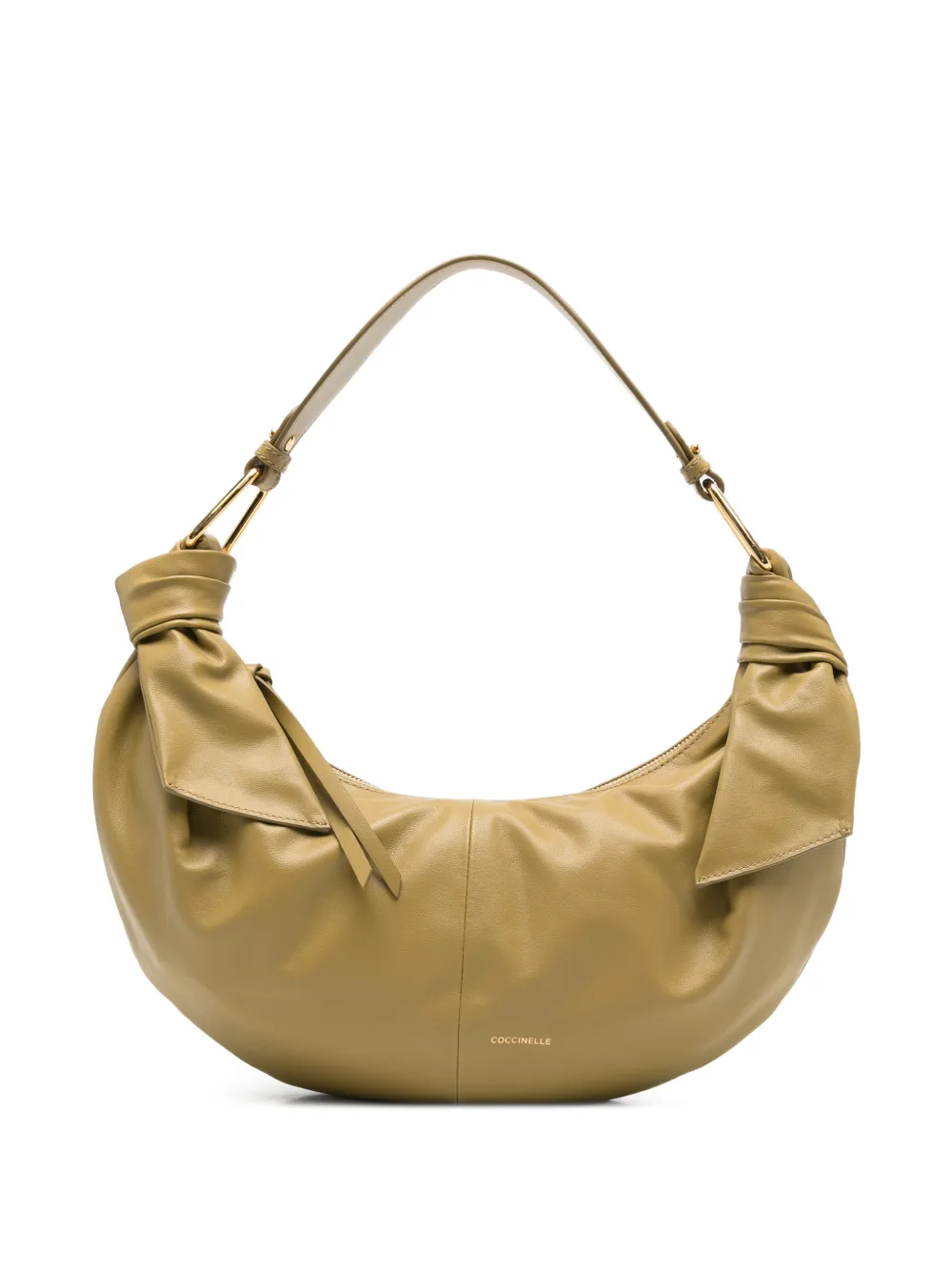 Coccinelle knotted leather shoulder bag - Green