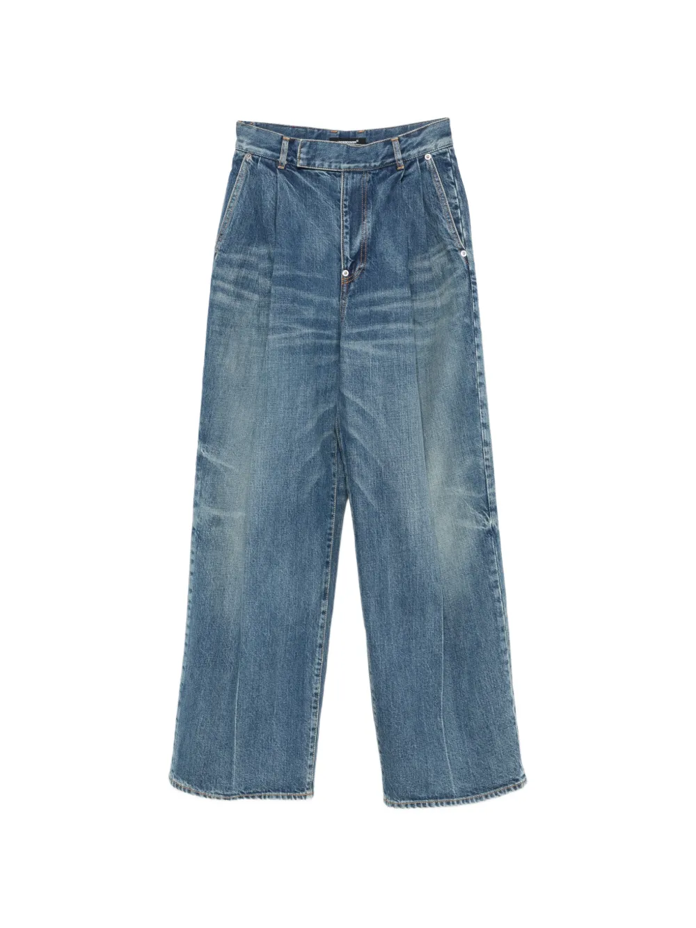 Undercover pleated whiskered jeans - Blu