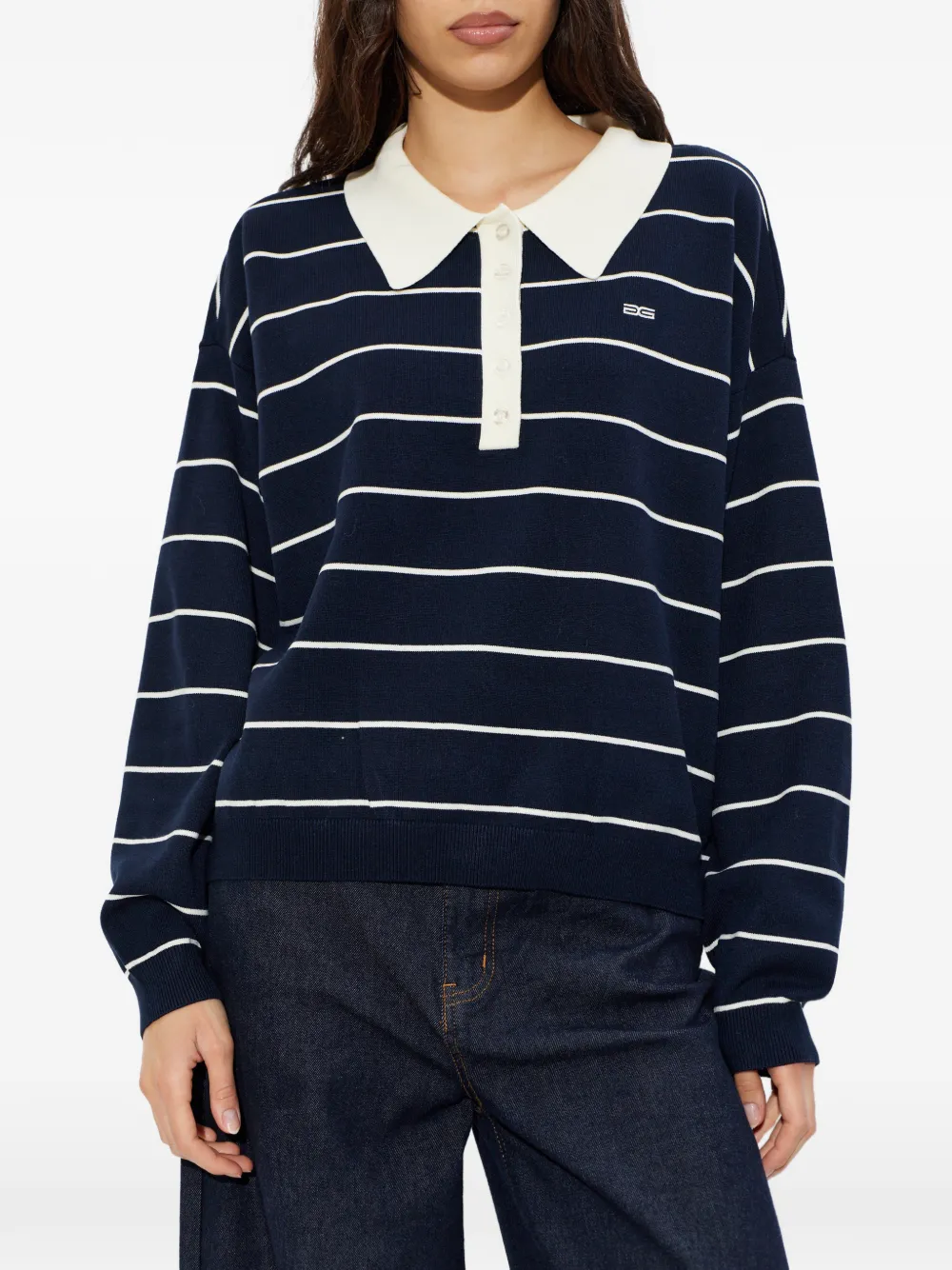 Gestuz GZtaige gestreept poloshirt Blauw