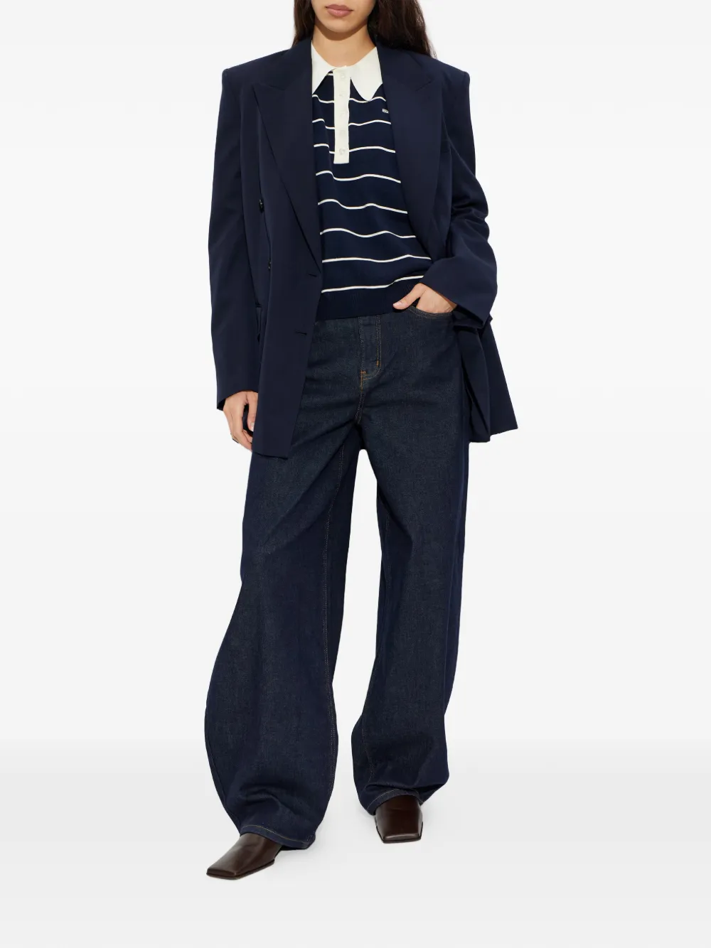 Gestuz GZtaige gestreept poloshirt Blauw