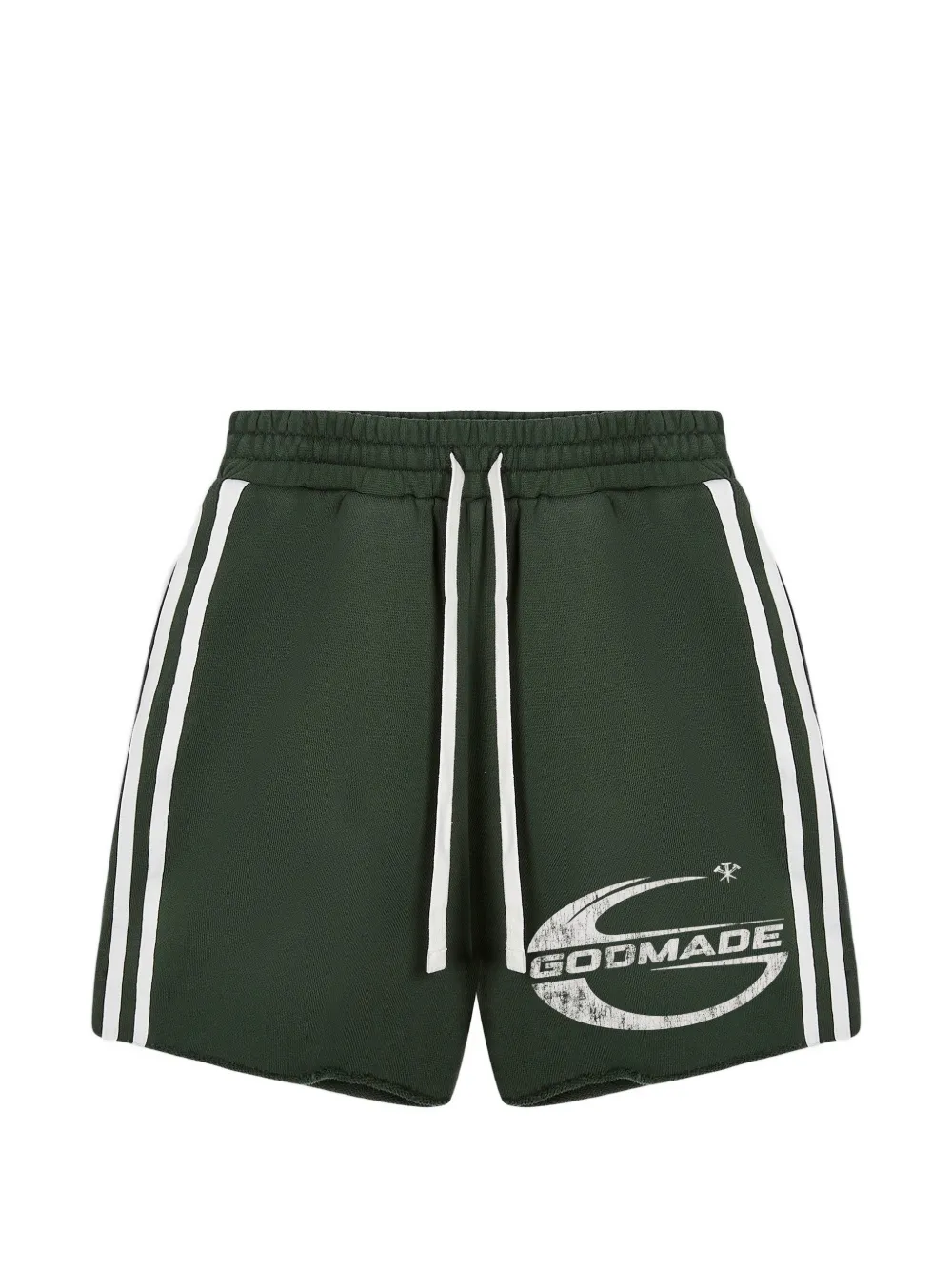 GODMADE Imperial logo-print side-stripe shorts - Verde