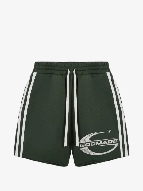 GODMADE Imperial logo-print side-stripe shorts