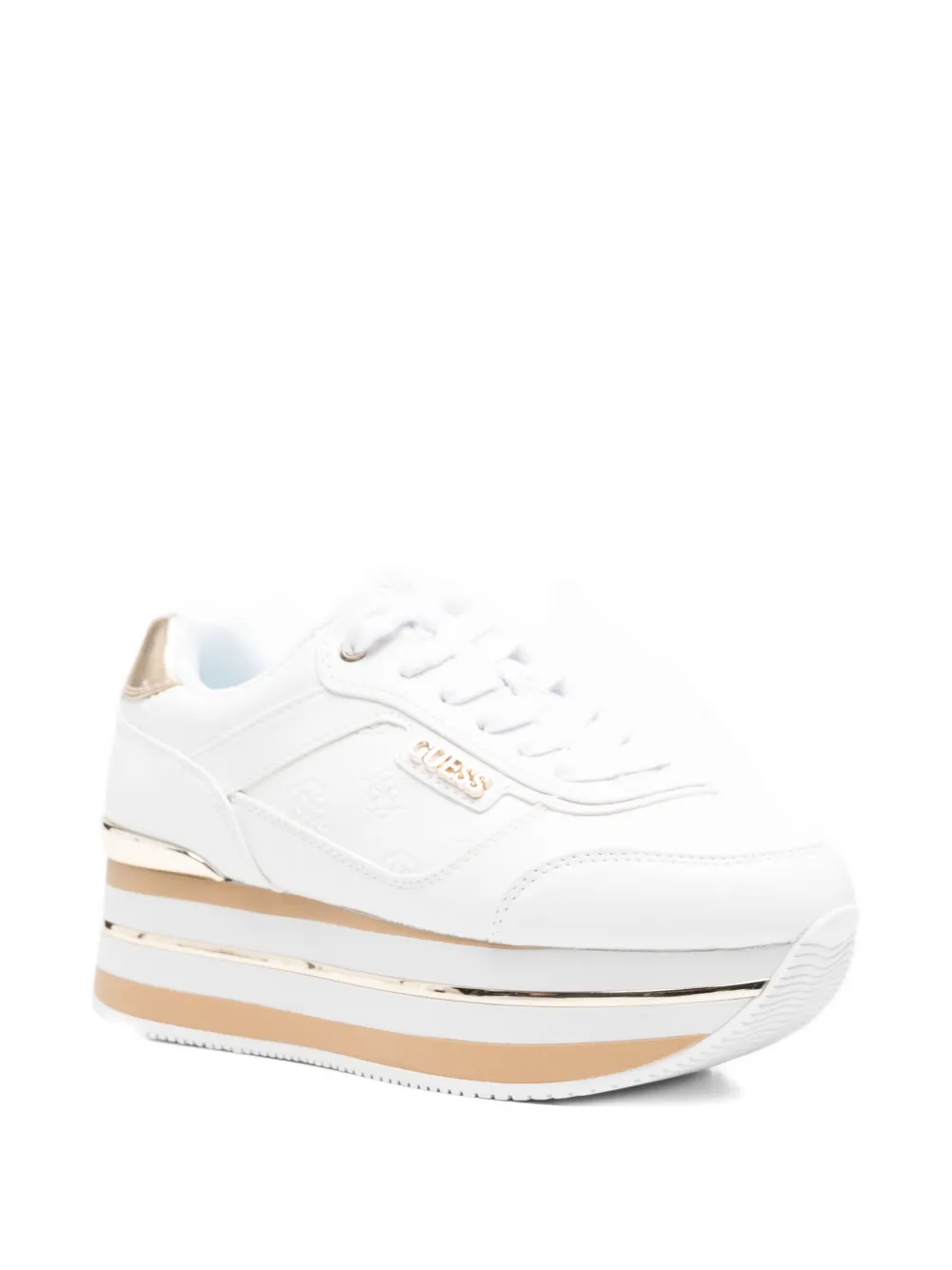 GUESS USA logo-embossed platform sneakers Wit