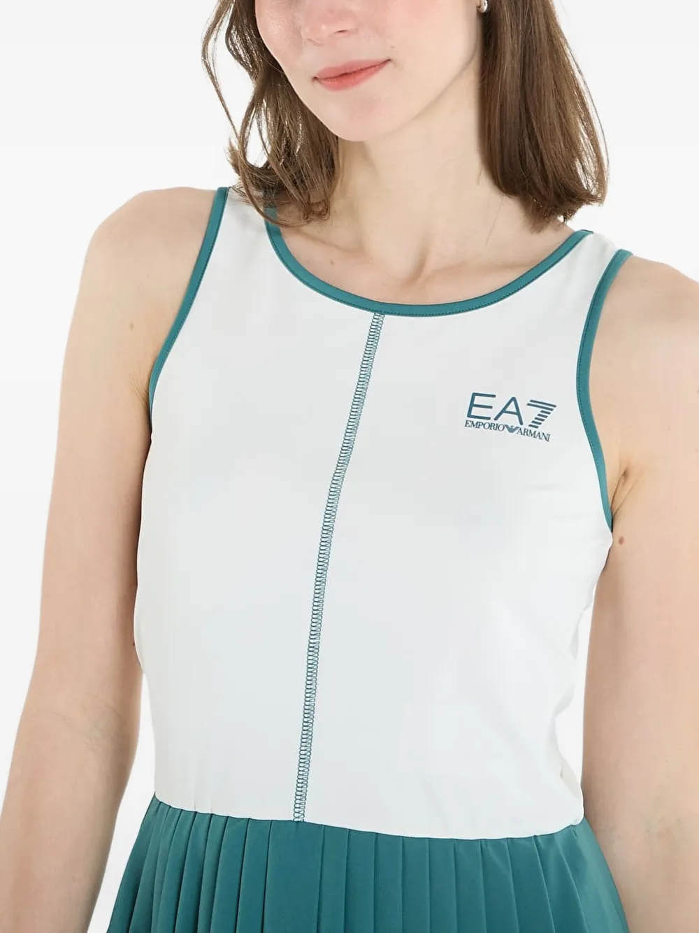 Ea7 Emporio Armani Tennis Pro mouwloze mini-jurk met plooien Groen