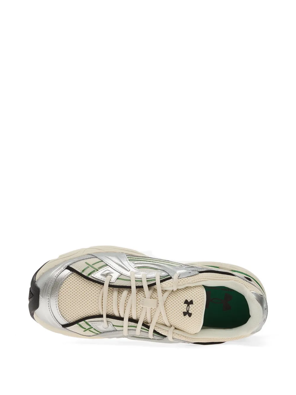 Under Armour Sola metallic-effect panelled lace-up sneakers Beige