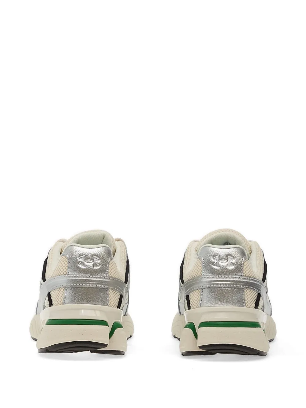 Under Armour Sola metallic-effect panelled lace-up sneakers Beige