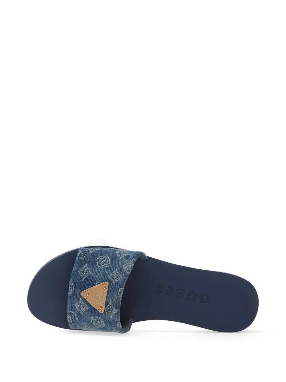 GUESS USA Elysone sandalen met logopatch en monogramprint Blauw