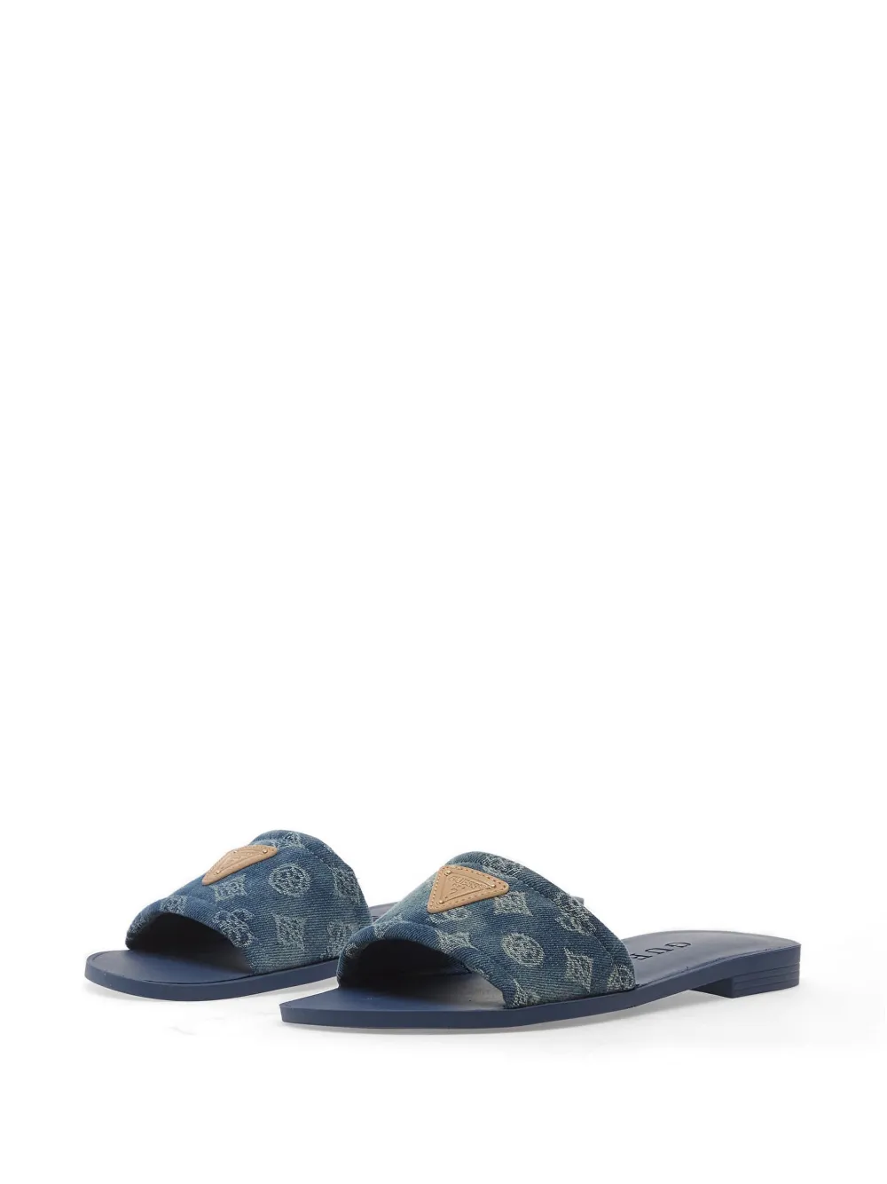 GUESS USA Elysone sandalen met logopatch en monogramprint Blauw