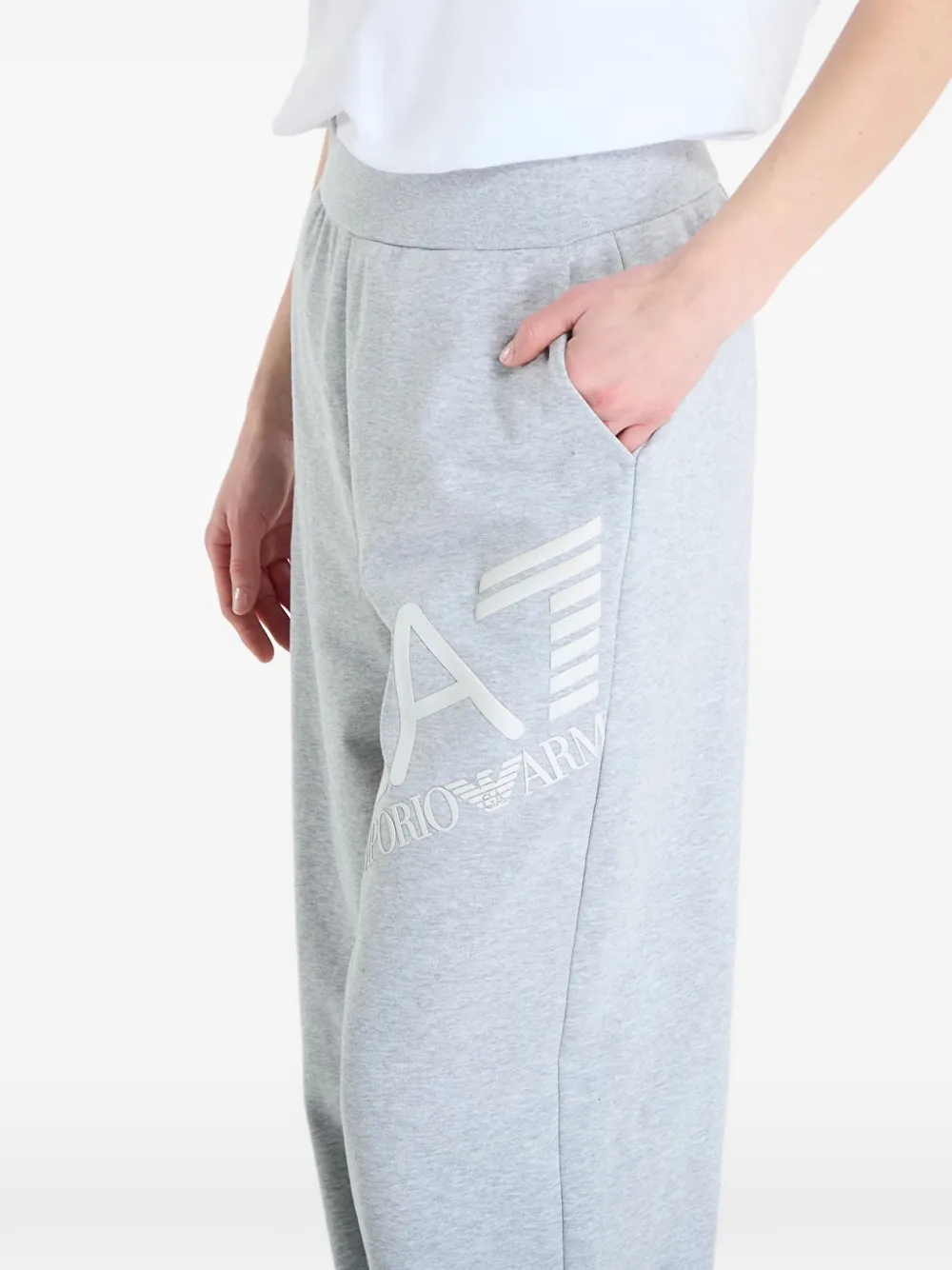 Ea7 Emporio Armani Logo Series katoenen trainingsbroek Grijs