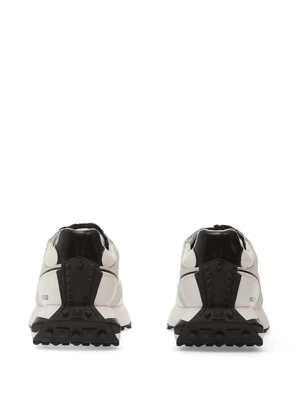 Karl Lagerfeld Jeans Zone panelled lace-up leather sneakers Beige