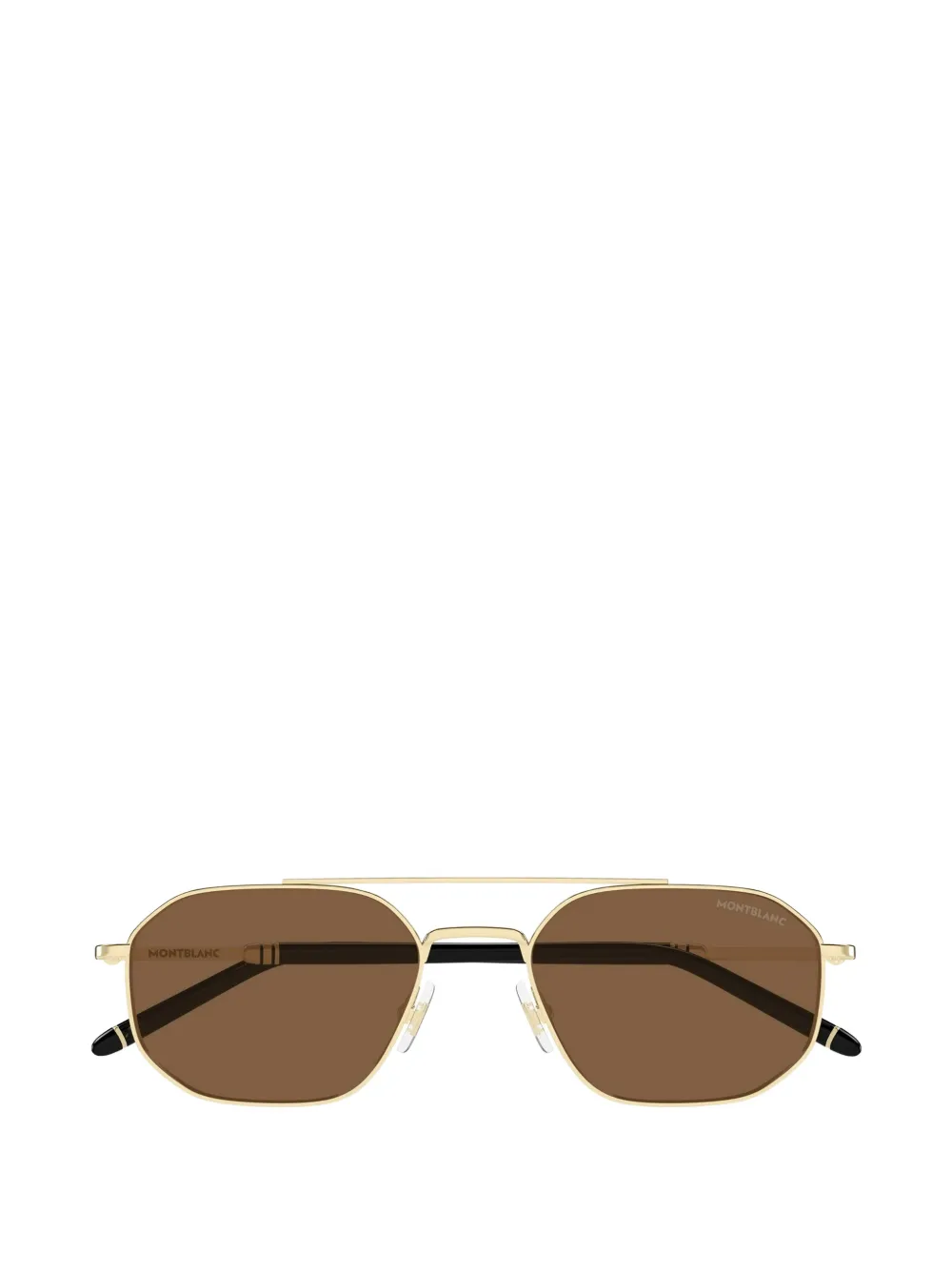 Montblanc geometric-frame double-bridge sunglasses - Oro