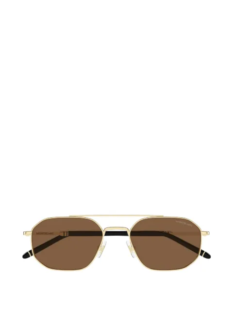 Montblanc geometric-frame double-bridge sunglasses