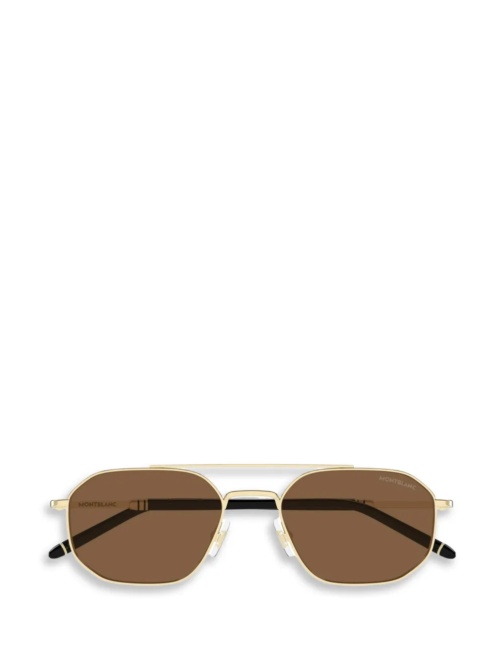 Montblanc geometric-frame double-bridge sunglasses - Oro