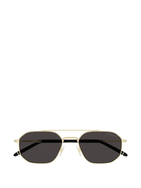 Montblanc geometric-frame double-bridge sunglasses