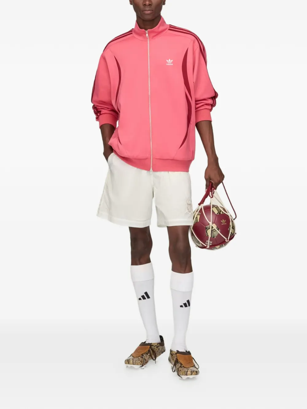 adidas x Wales Bonner jack met streepdetail Roze
