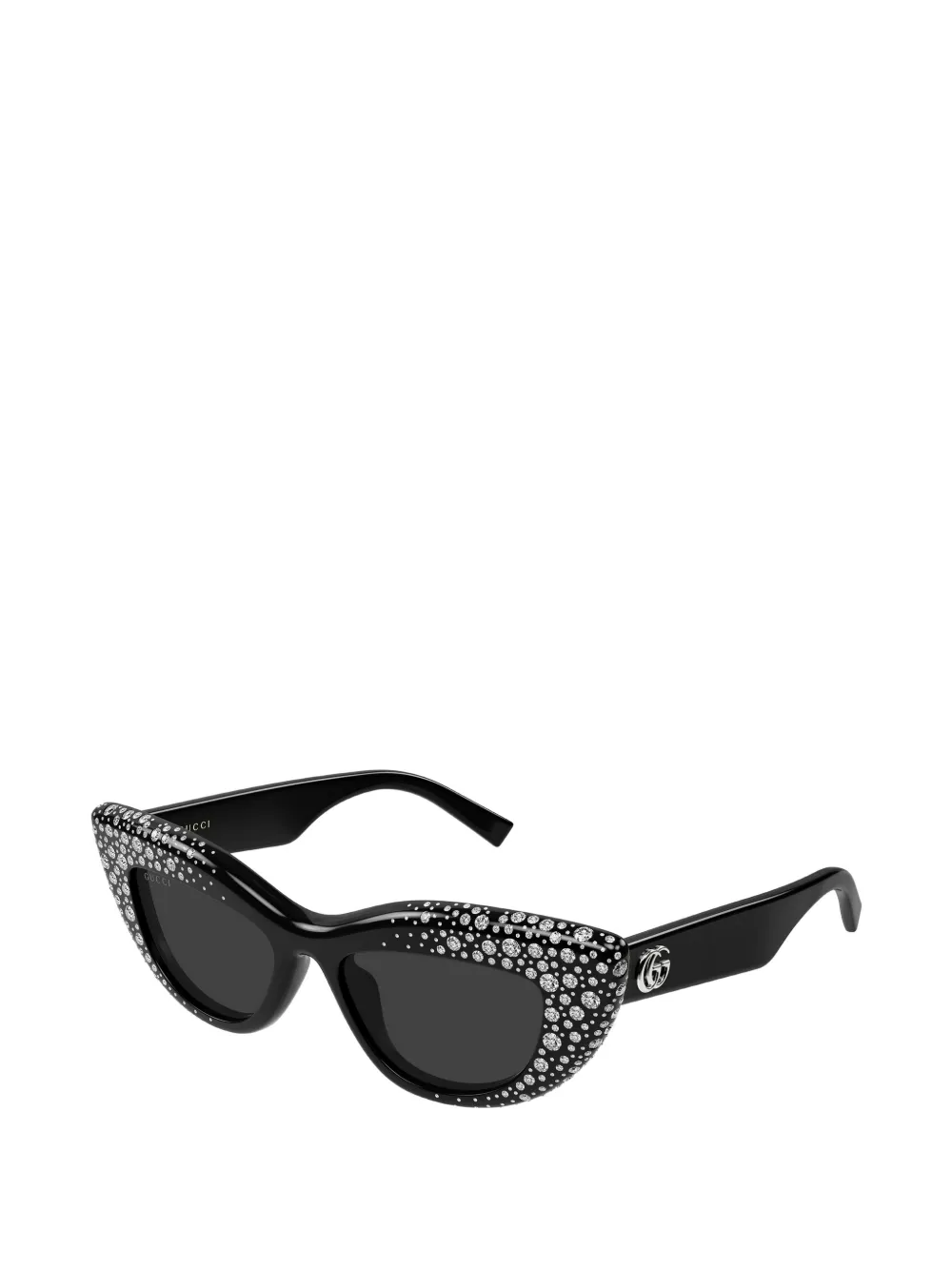 Gucci Eyewear Zonnebril met cat-eye montuur en kristallen Zwart